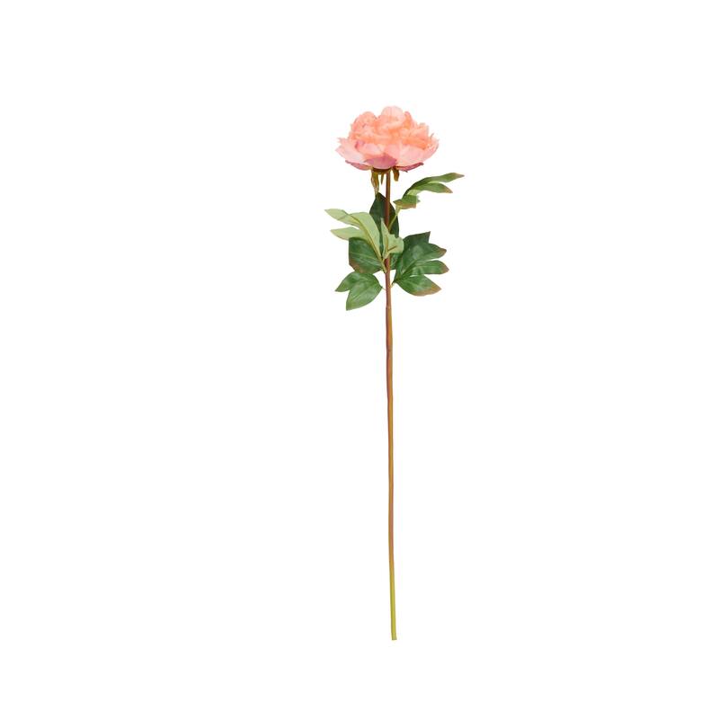 Faux Foliage Peony Tall Artificial Flower Stem - Set of 8 Orange - Roche River Decor
