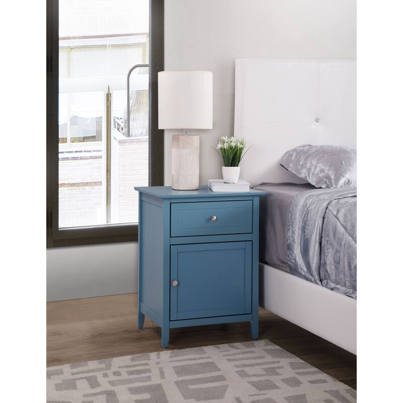 Izzy 1-drawer and Cabinet Wooden Nightstand