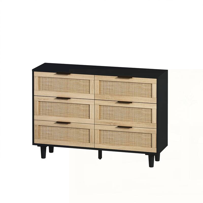 6-Drawers Rattan Storage Cabinet
