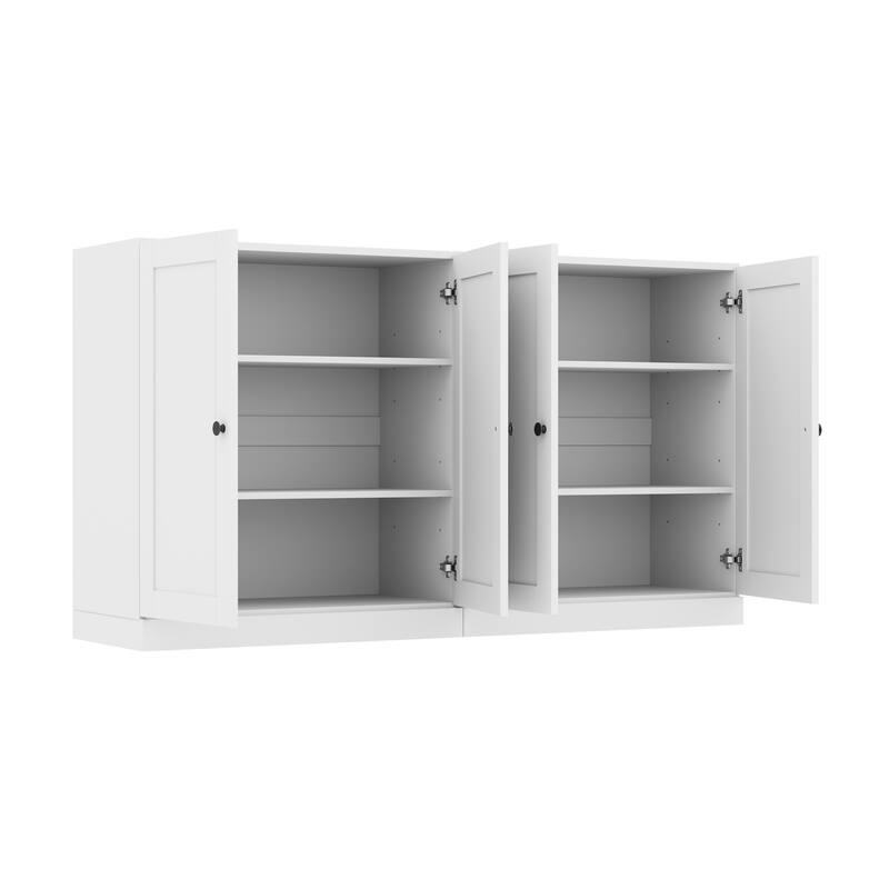 Palace Imports 100% Solid Wood 64" Sideboard with Raised Panel Doors & Adjustable Shelves