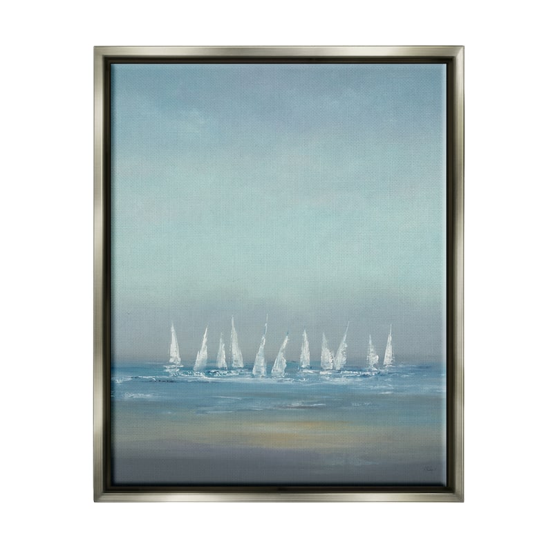 Stupell The Regatta Abstract Seascape Floater Frame - Blue