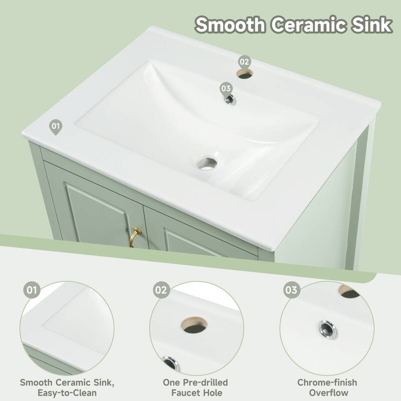 Christopher Knight Home - Luxford 24" Bathroom Vanity with Sink with 3 Soft-closing Drawers