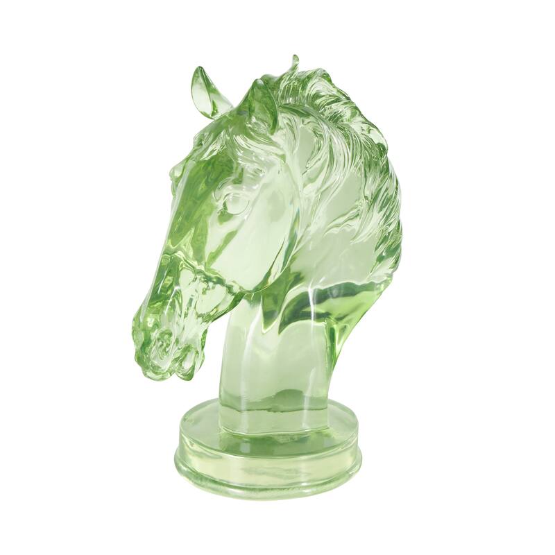 Green, Light Blue or Pink Resin Tinted Horse Decorative Sculpture