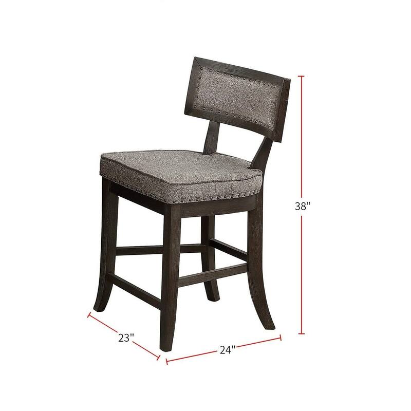 Dining Room Furniture Counter Height Dining Table w Side Shelves Rustic Espresso 5pc Dining Set Table and 4x High Chairs