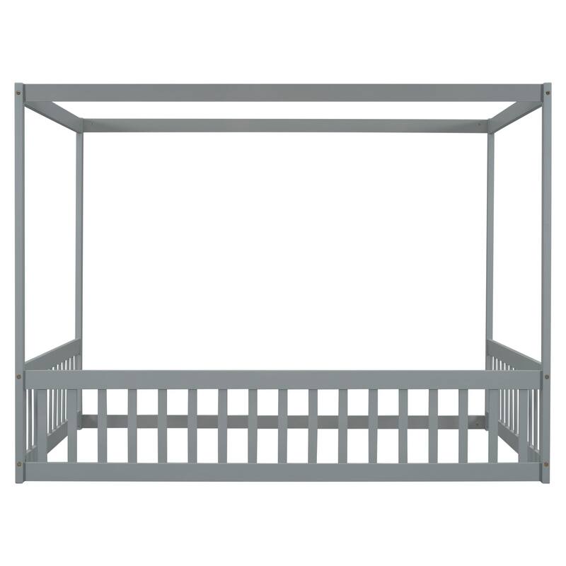 Canopy frame floor bed