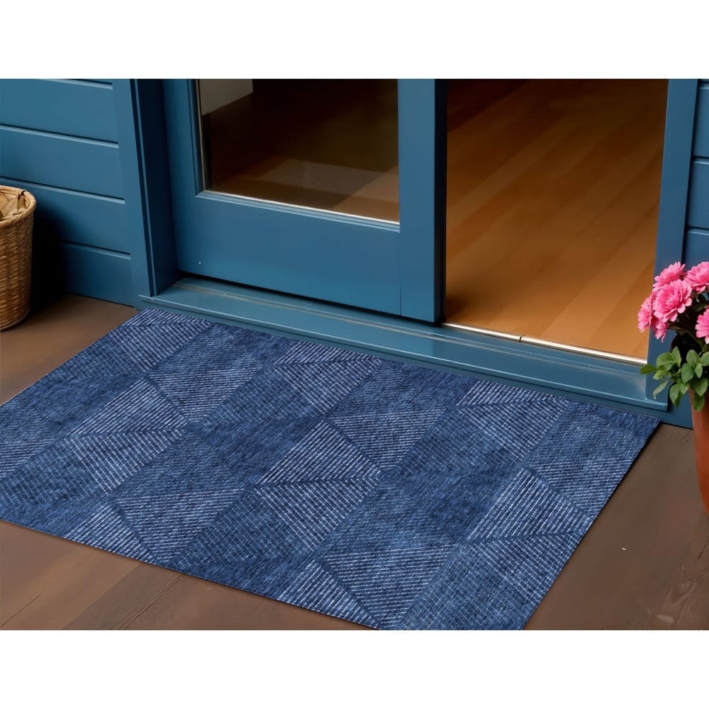 HomeRoots Geometric Transitional Rectangle Outdoor Rug
