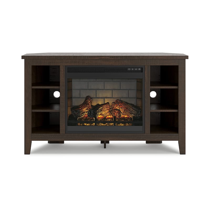 Signature Design by Ashley Arlenbry 48" Corner TV Stand with Electric Fireplace - 48"W x 15.75"D x 28.5"H