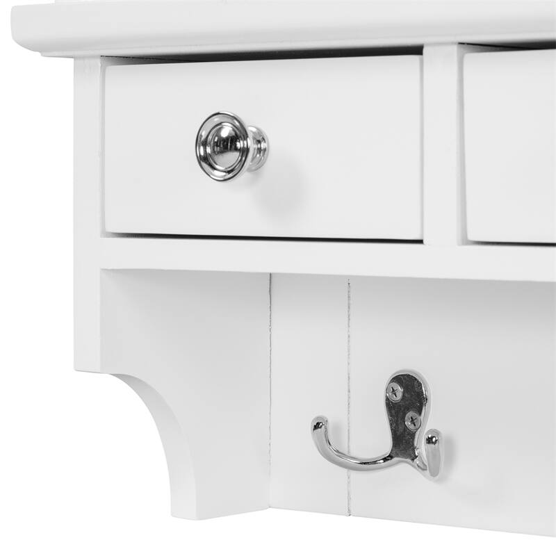 Floating Makeup Vanity with Big Mirror,Wall-Mounted Storage Vanity