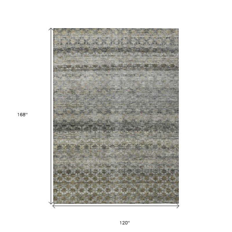 HomeRoots Striped Transitional Rectangle Outdoor Rug