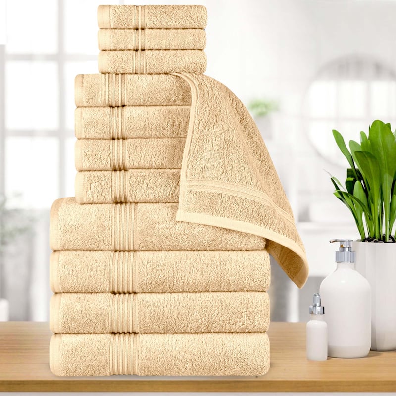 Superior Heritage Egyptian Cotton Heavyweight Bathroom Towel - Set of 12 - Canary