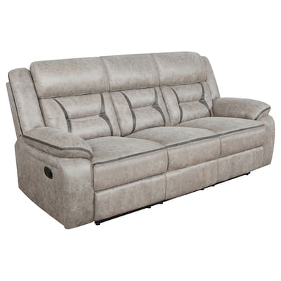 Greer Leatherette Upholstered Motion Reclining Sofa