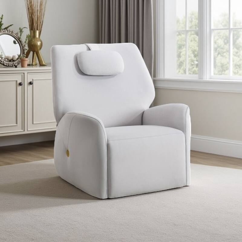 Electric Power Glider Recliner with 270° Swivel, Rocking Motion, Ergonomic Lumbar & Neck Support, Dual USB/Type-C Ports - Beige