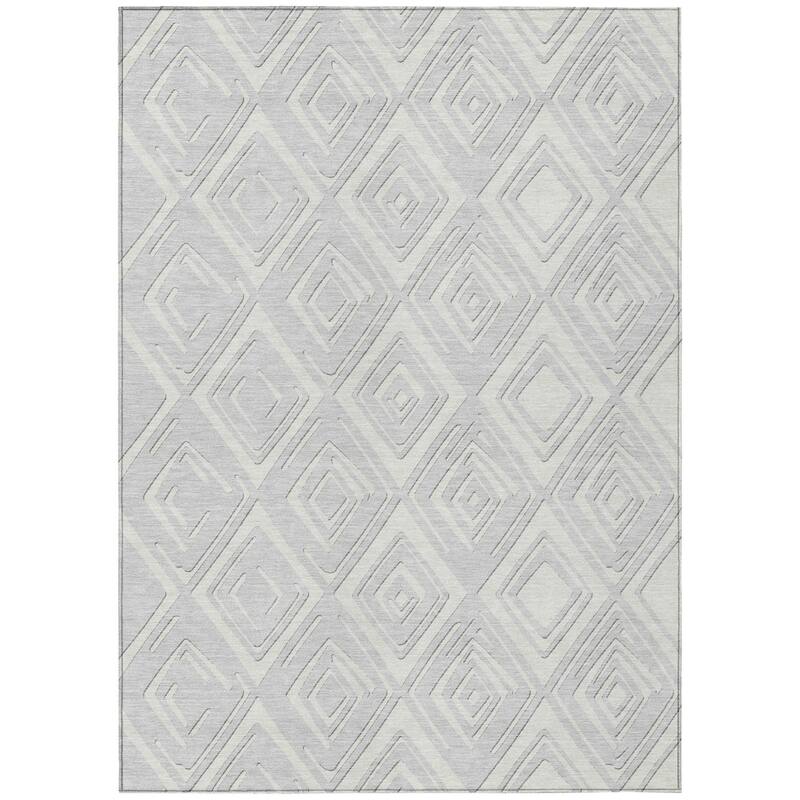 HomeRoots Geometric Transitional Rectangle Outdoor Rug