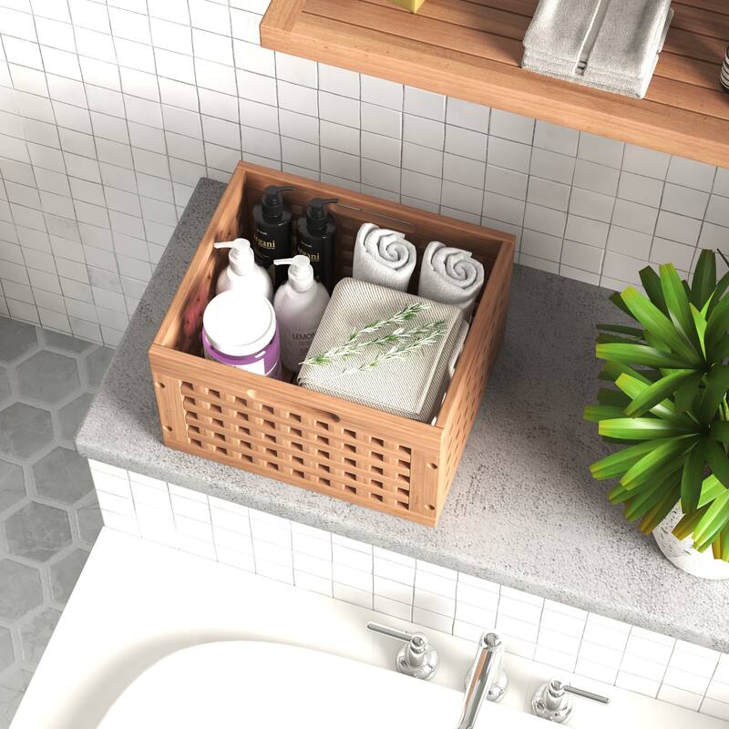 Grate Teak Storage Bin