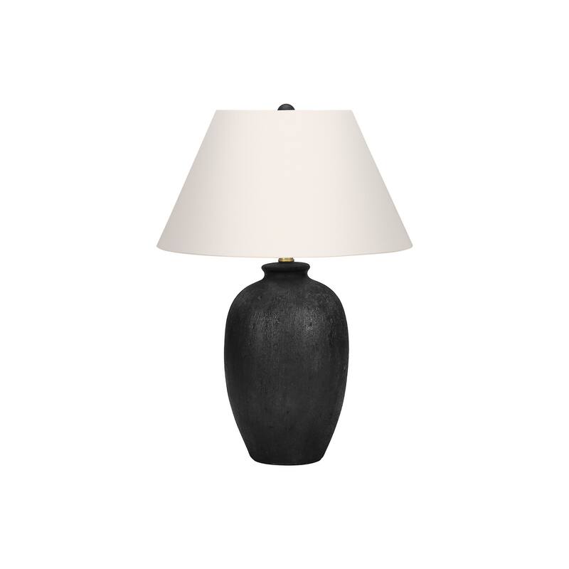 Lighting, 24"h, Table Lamp, Black Ceramic, Ivory / Cream Shade, Modern