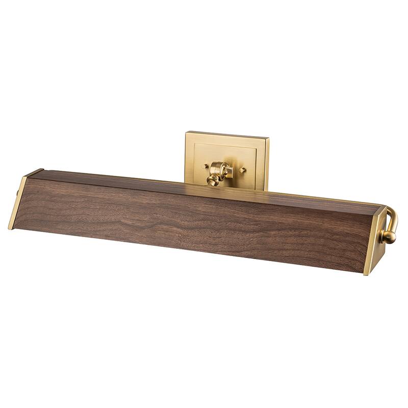 Cade Large Picture Light in Medium Oak - 4.5"h x 26"w x 10"d