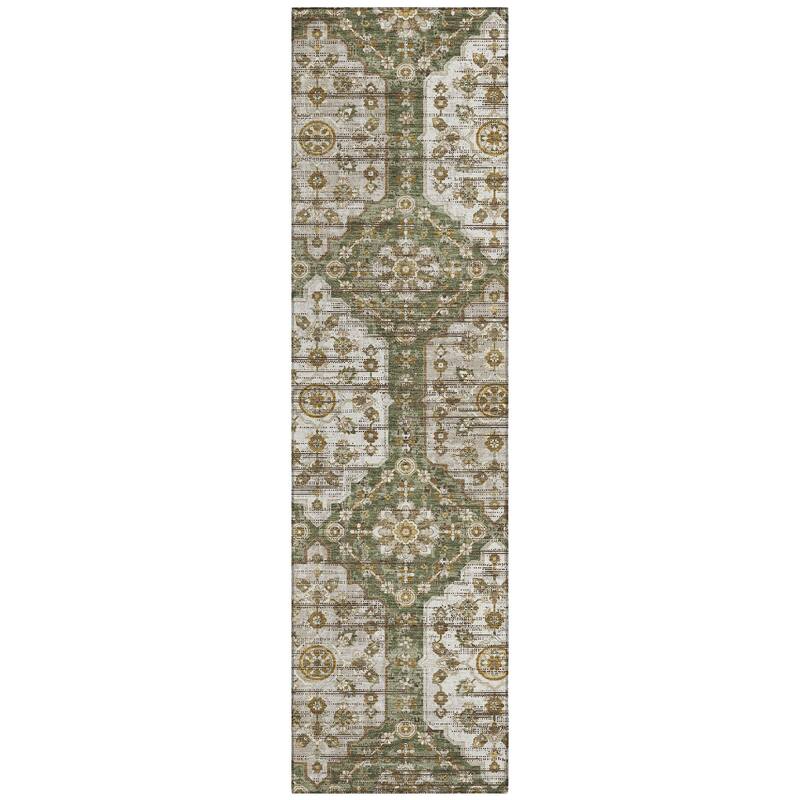 Machine Washable Indoor/ Outdoor Traditional Kiowa Chantille Rug