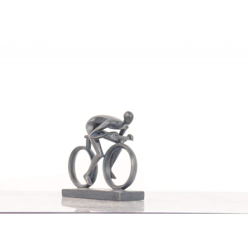 Minimalist Cyclist Cement Finish Statue