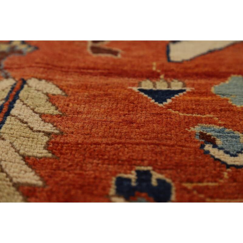 Blue & Orange Sultanabad Vegetable Dye Rug Hand-Knotted Wool Carpet - 8'11" x 12'2"