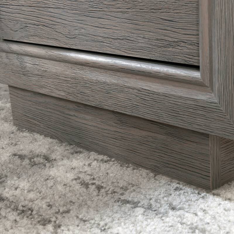 Wood L-Shaped Desk with Integrated Storage, Brown