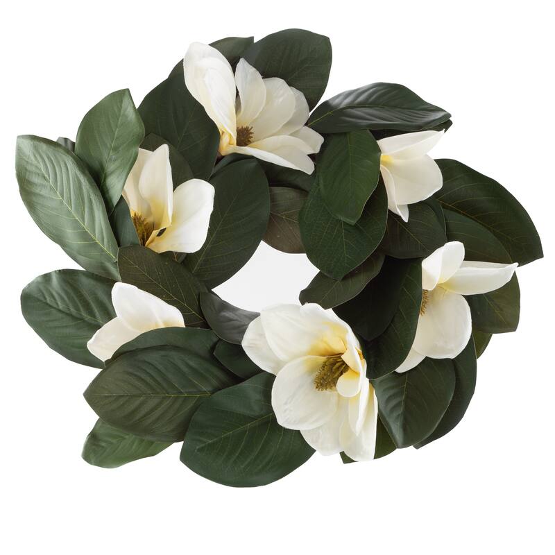 Pure Garden 24-Inch Artificial Magnolia Wreath