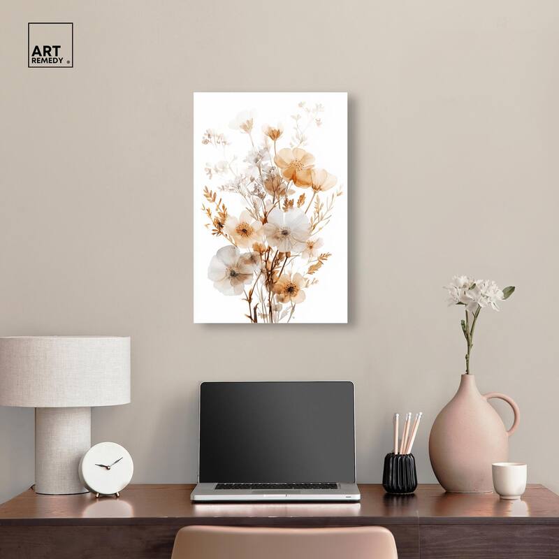 Parchment Petals Acrylic by Art Remedy, Ready to Hang