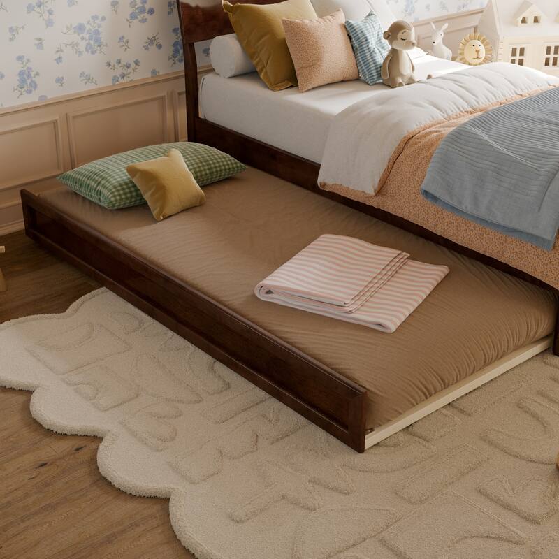 Norla Wood Platform Bed with Trundle