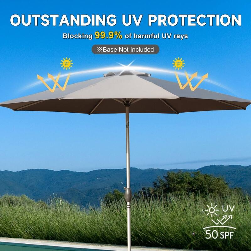 9FT Outdoor Patio Umbrella with Tilt & Crank (Base Not Included)