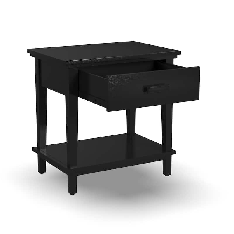 Homestyles Oak Park Black Wood Nightstand