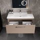 preview thumbnail 3 of 7, Eviva Orleans 38"W Light Oak Bathroom Vanity with Porcelain Top