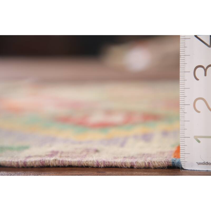 Reversible Kilim Accent Rug Flatweave Geometric Wool Carpet - 3'5"x 5'2"