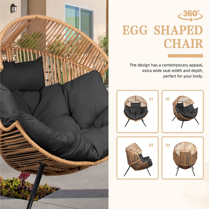 Futzca Wicker Egg Chair with Cushion