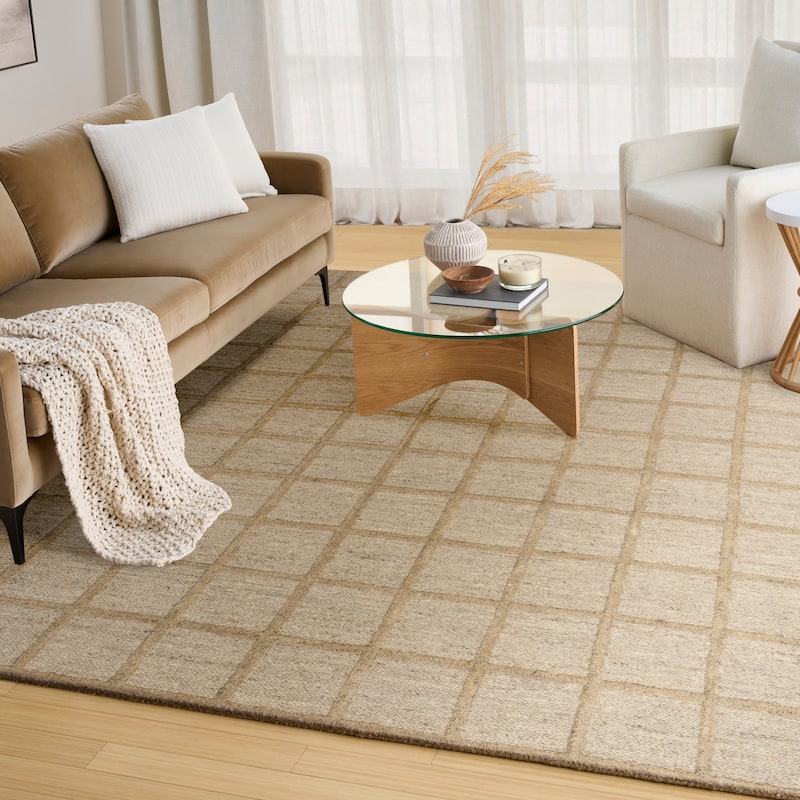 DKNY Pure Framework Indoor only Geometric Area Rug - Camel - 8'6" x 11'6"