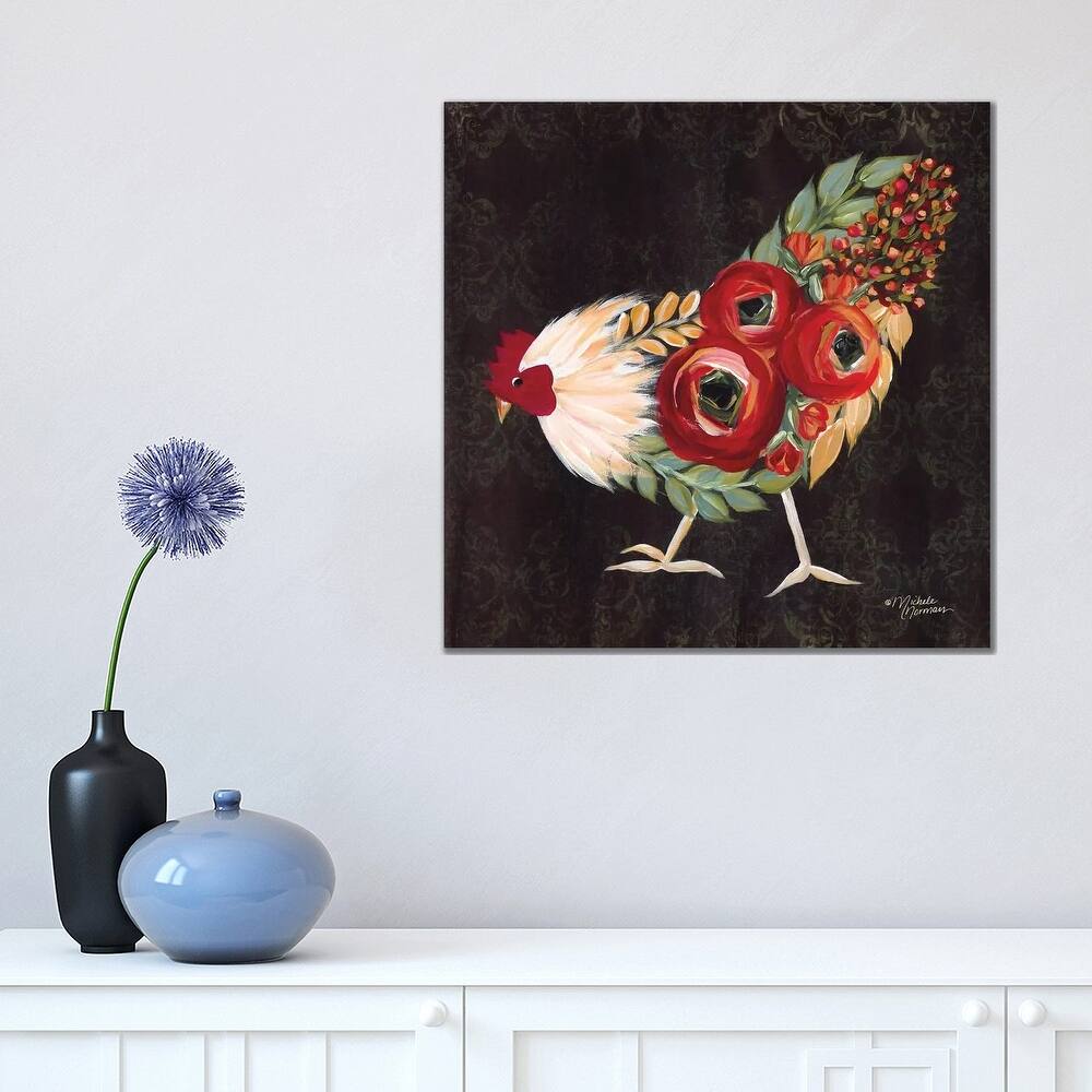 iCanvas "Botanical Rooster" by Michele Norman Canvas Print