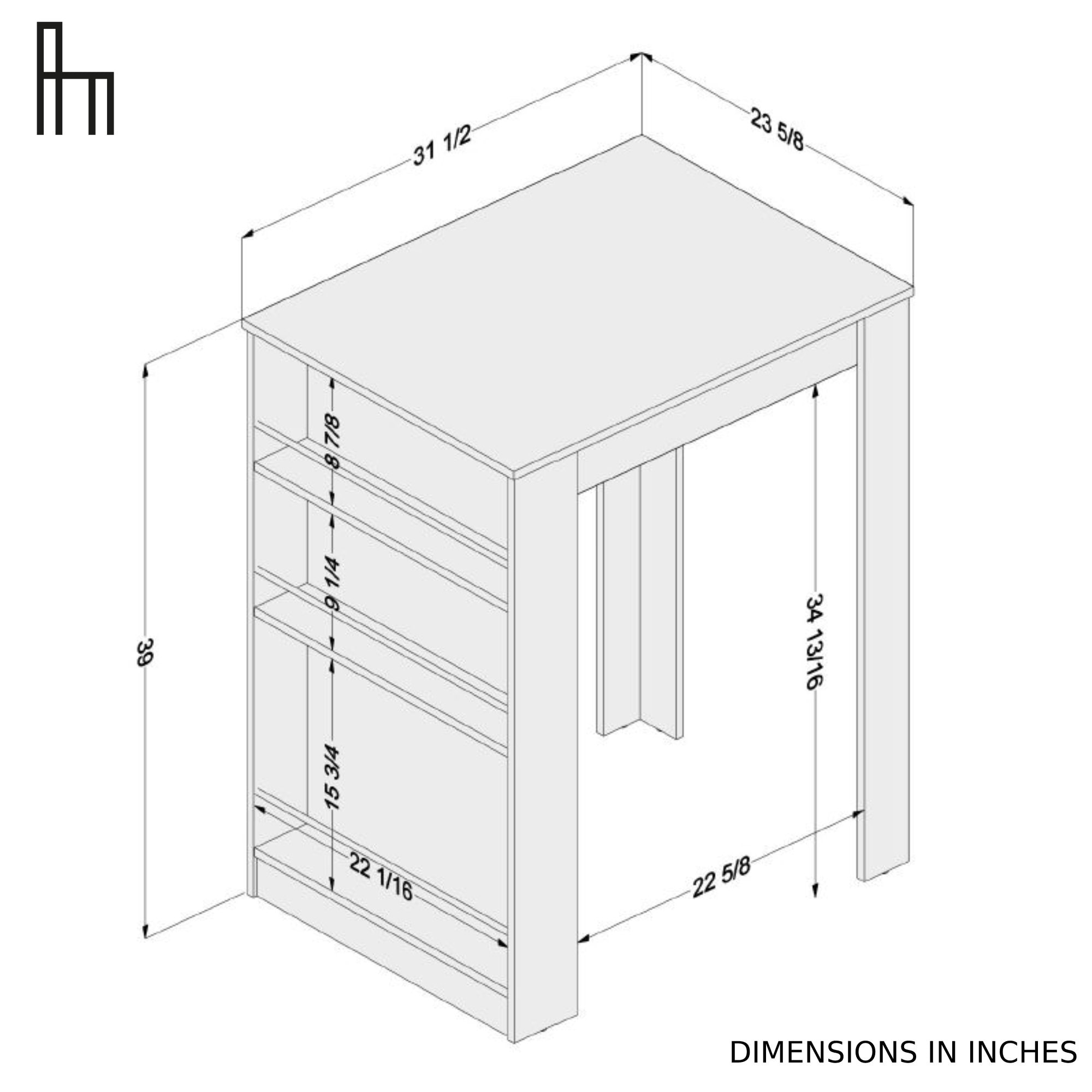 Boahaus Stylish Bar Table with Wine Storage Boahaus Stylish Bar Table with Wine Storage