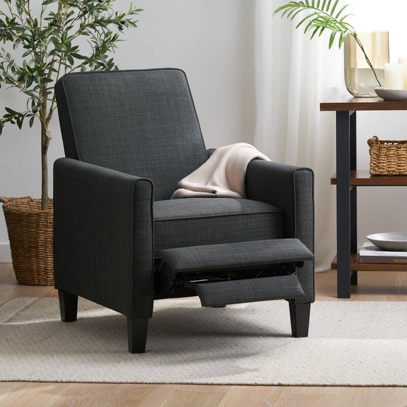 Roomfitters Fabric Push Back Chair for Elegant Home Decor, Navy Blue