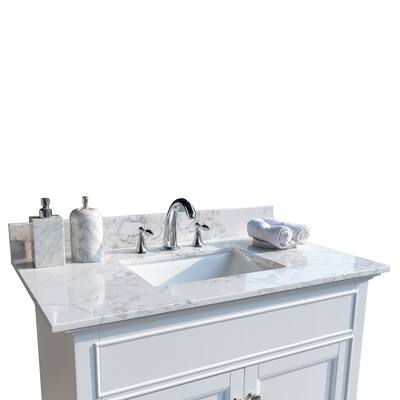 Bathroom Stone Vanity Top with Rectangle Undermount Ceramic Sink