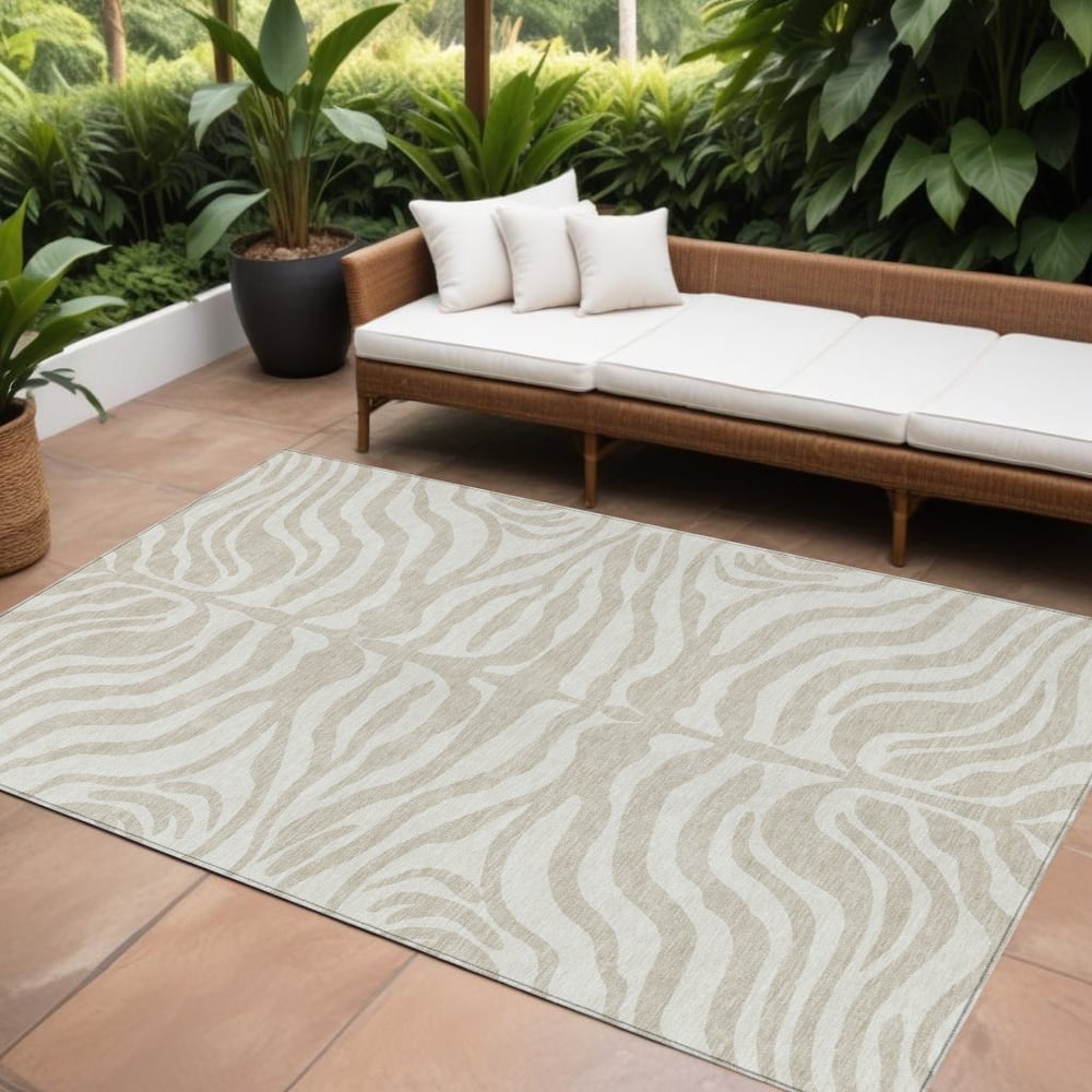 HomeRoots Animal Print Transitional Rectangle Outdoor Rug