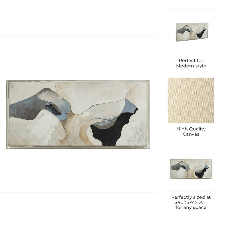 Canvas Wall Art Wood Frame Abstract Design for Home Office - 50" Multi