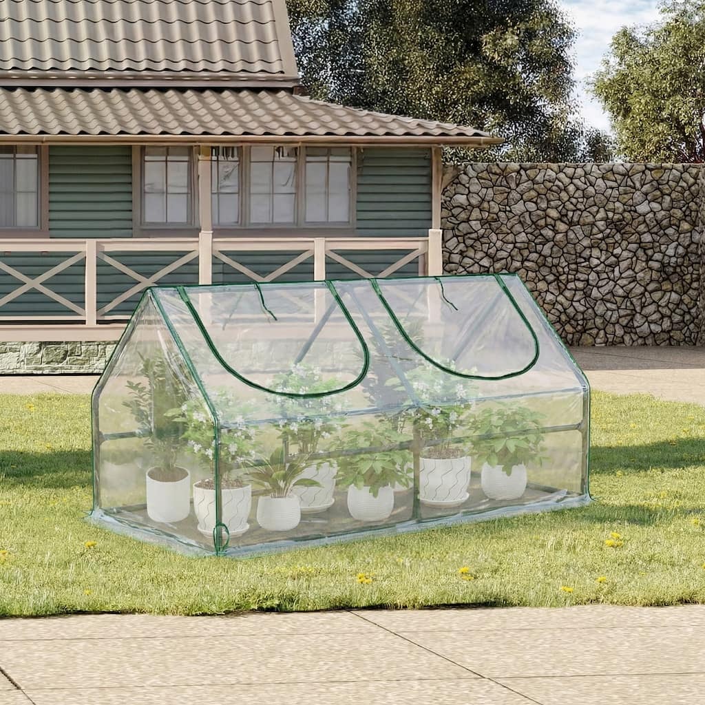 Aoodor 4 ft. x 2 ft. x 2 ft. Mini Greenhouse 2 Zipper Doors