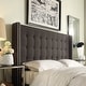 preview thumbnail 4 of 11, Marion Button-tufted Wingback Headboard by iNSPIRE Q Bold Full Dark Grey Linen Headboard - Full