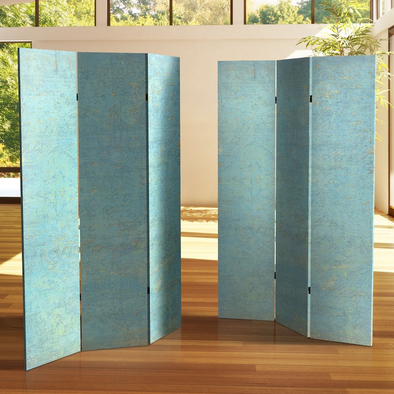 Handmade 6' Double Sided Voice of the Sky Canvas Room Divider