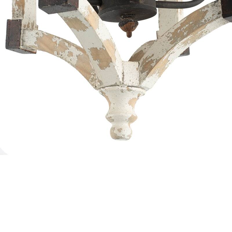 Entryway Wooden Ceiling Lighting, Hanging Ceiling Light with Iron Leg Bracket, 4-Light Chandelier for Kitchen Island