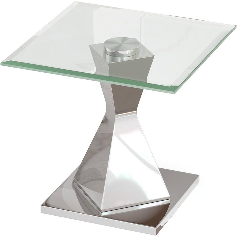 Glass End Table Side Table Corner Table with Gold Base
