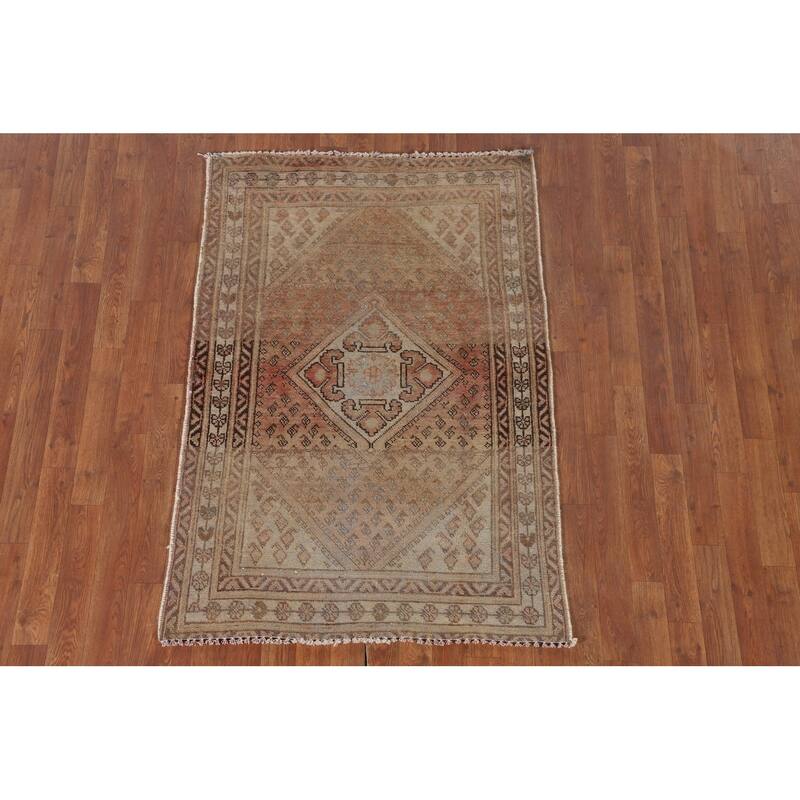 Geometric Botemir Persian Accent Rug Handmade Wool Carpet - 3'4"x 4'10"