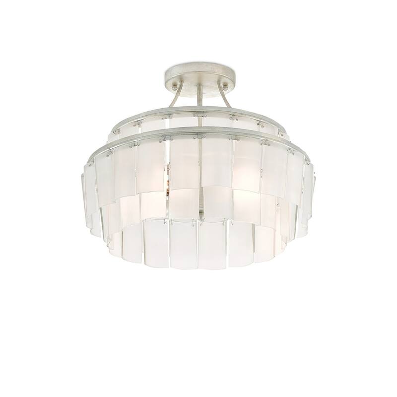 Currey & Company Vintner White Semi-Flush Mount - 14.5"h x 15.5"dia