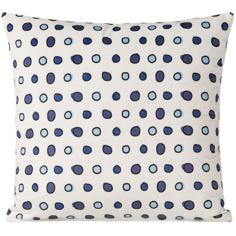 Rhapsody In Blue Dotted Print Plush Throw Pillow