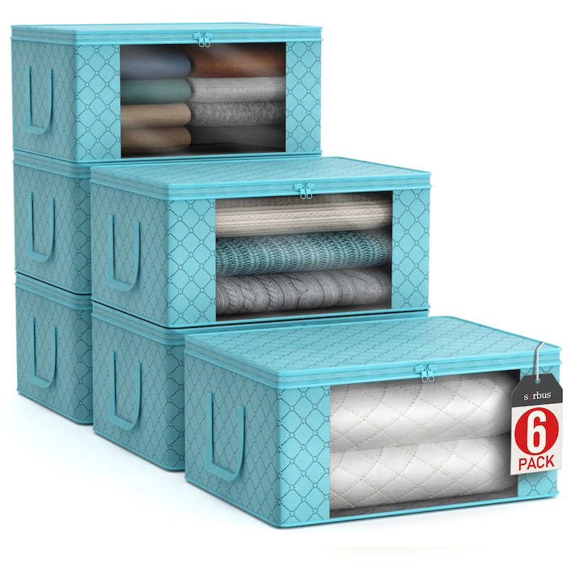 Storage Organize Bags (2 Pack) - 19" L X 14" W X 8" H - Aqua