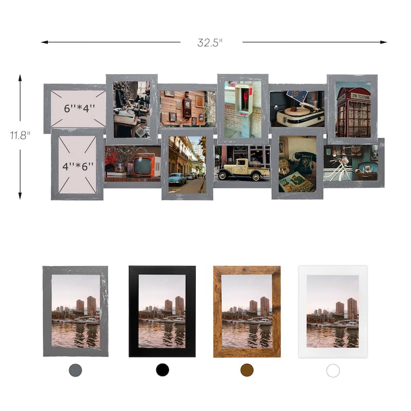 HELLO LAURA 12-Opening Gallery Collage Wall Photo Frame Family Picture Frame