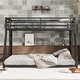 preview thumbnail 1 of 6, Metal Full XL over Queen Bunk Bed for Teens and Adults, Black Black